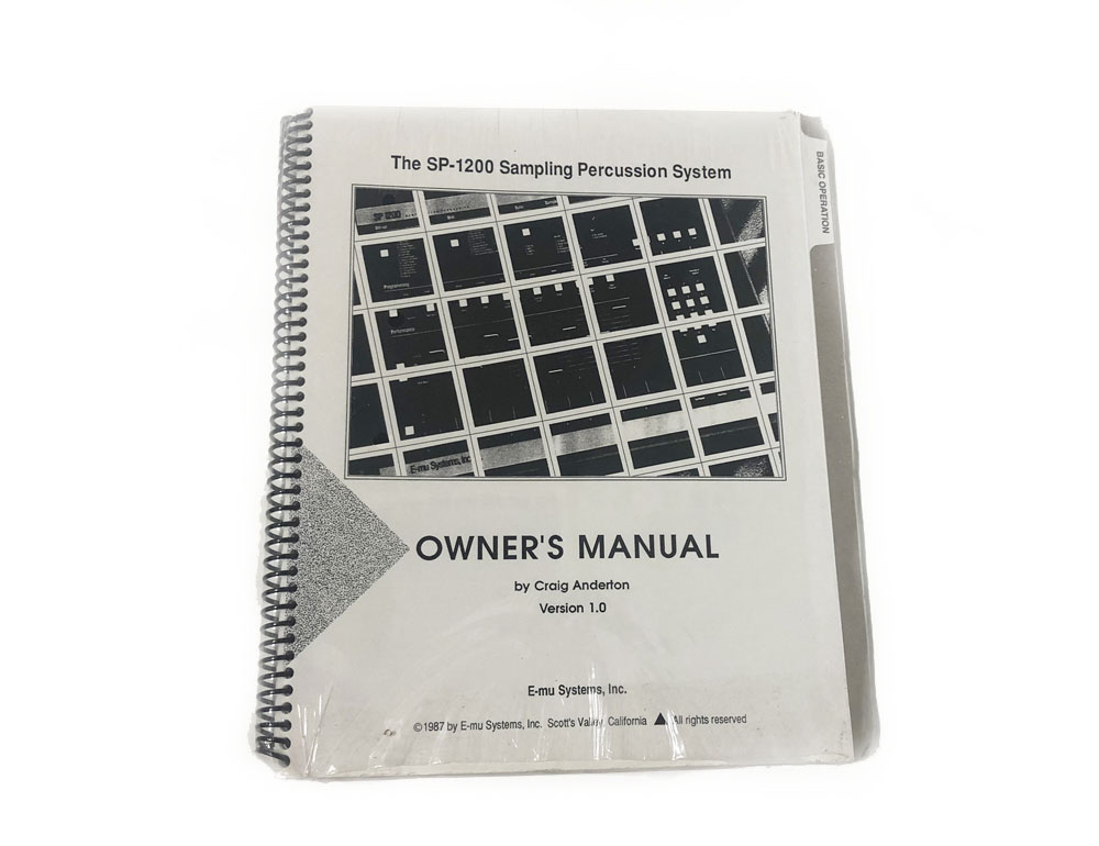 Operation Manual, SP-1200